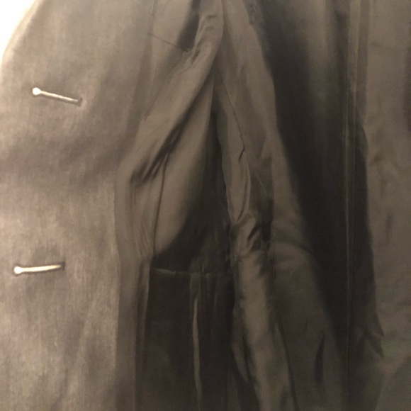 Mac & Jac Charcoal Sheen button up statement blazer w/ back straps - Picture 3 of 5